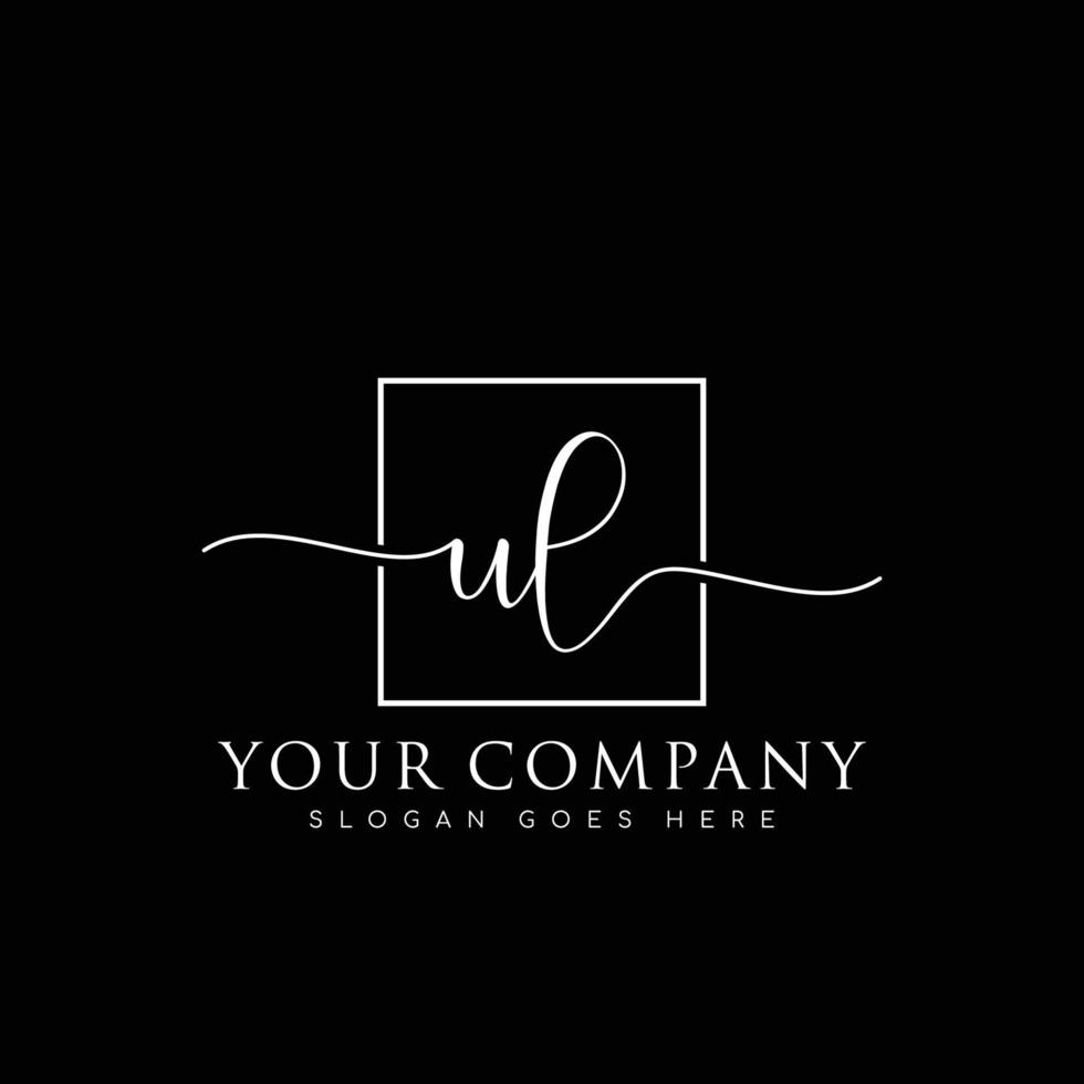 UL Initial handwriting minimalist logo vector