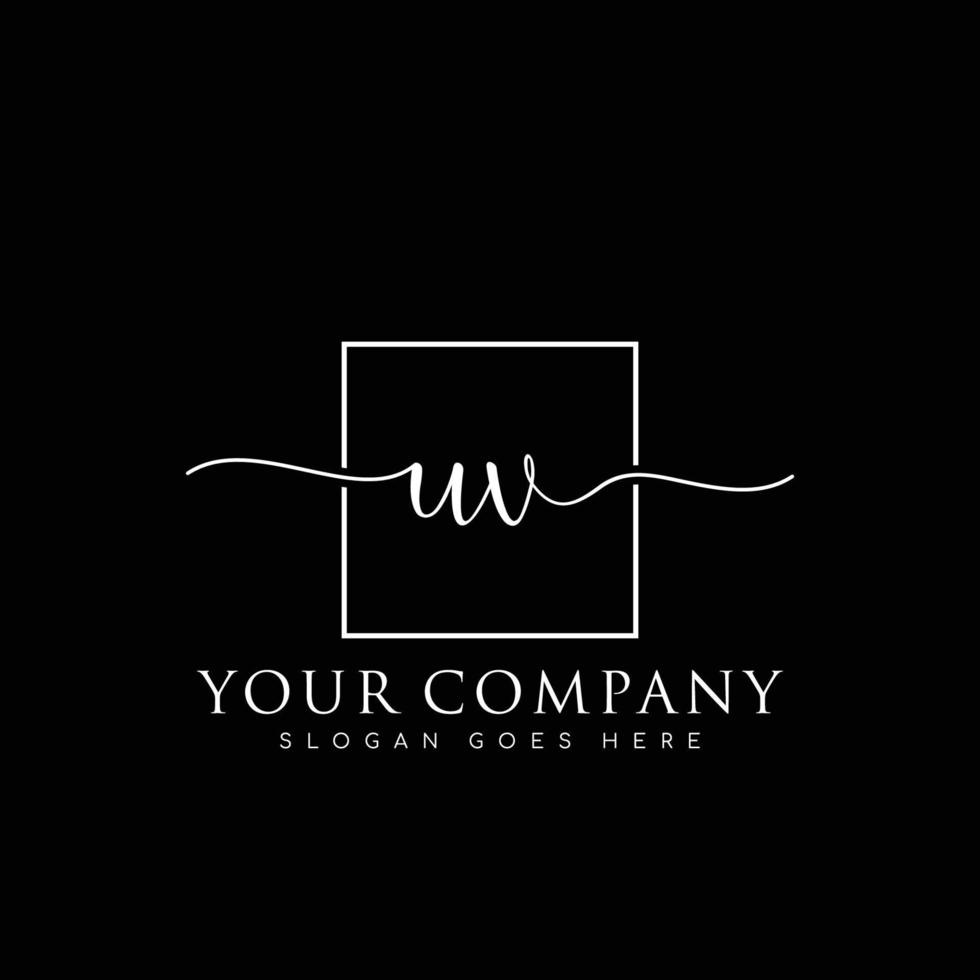 UV Initial handwriting minimalist logo vector