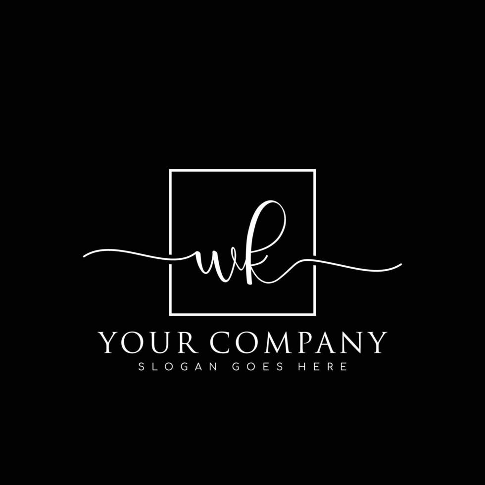 vector de logotipo minimalista de escritura a mano inicial wk