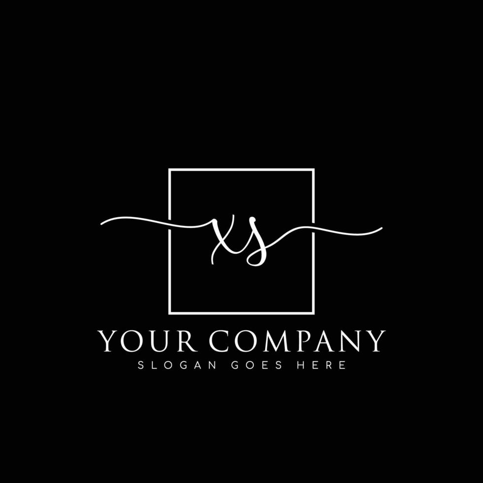 XS Initial handwriting minimalist logo vector