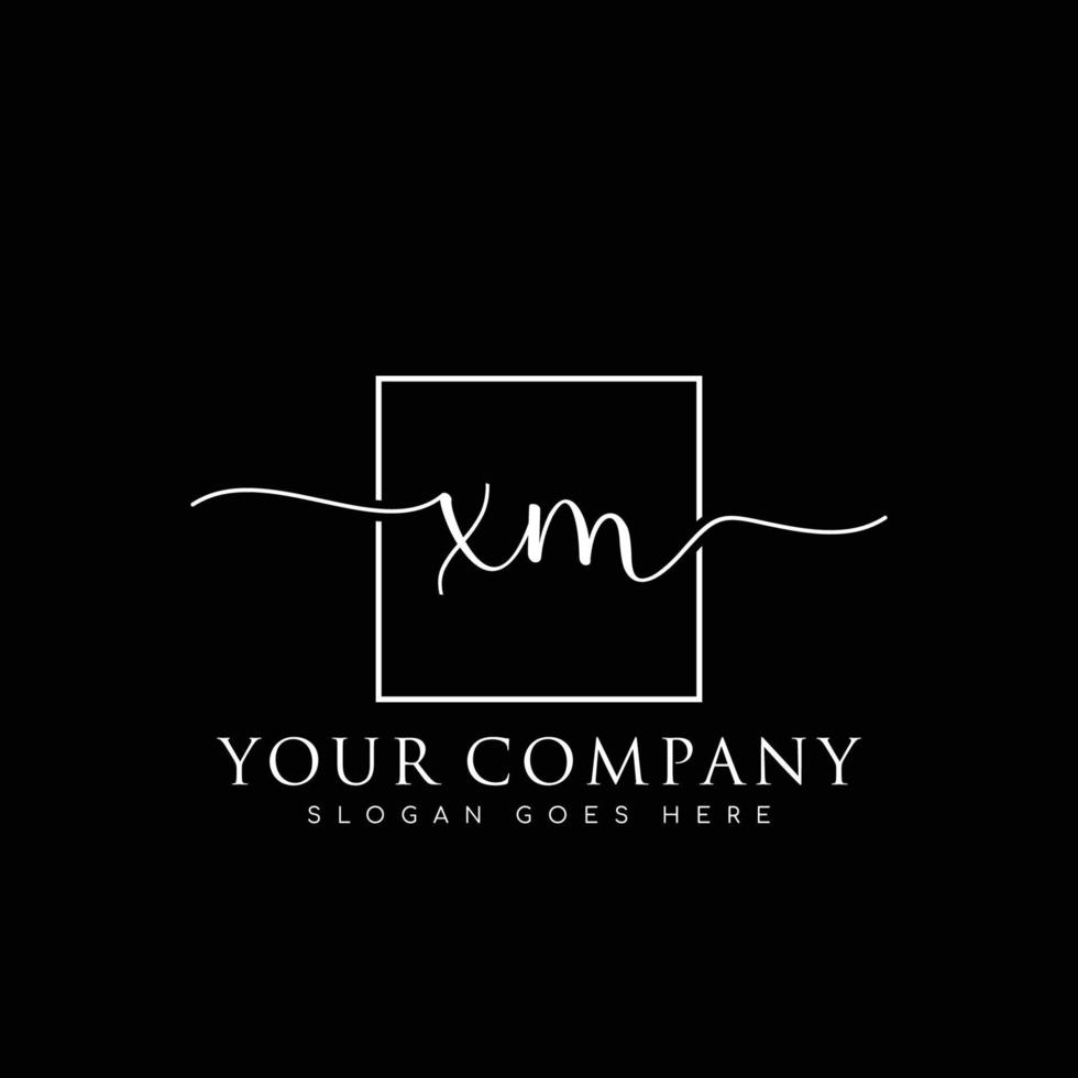 XM Initial handwriting minimalist logo vector