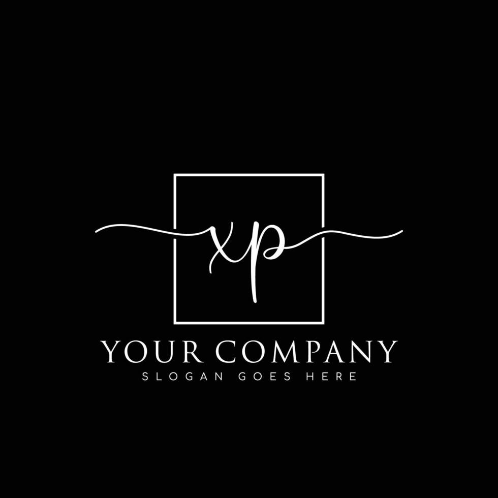 XP Initial handwriting minimalist logo vector