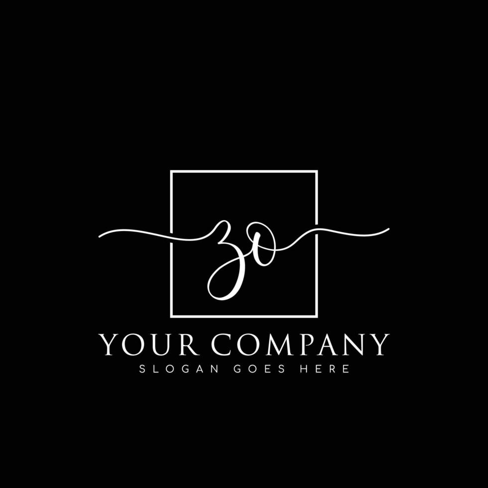 vector de logotipo minimalista de escritura a mano inicial zo