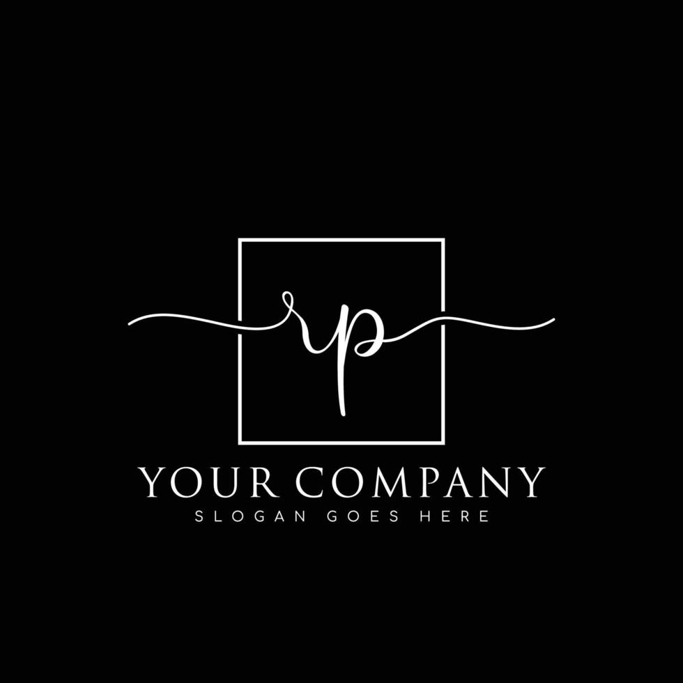 RP Initial handwriting minimalist logo vector