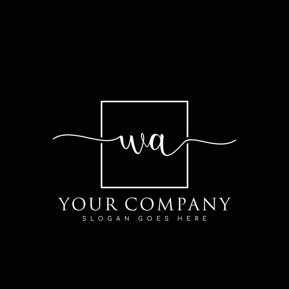 wa vector de logotipo minimalista de escritura a mano inicial