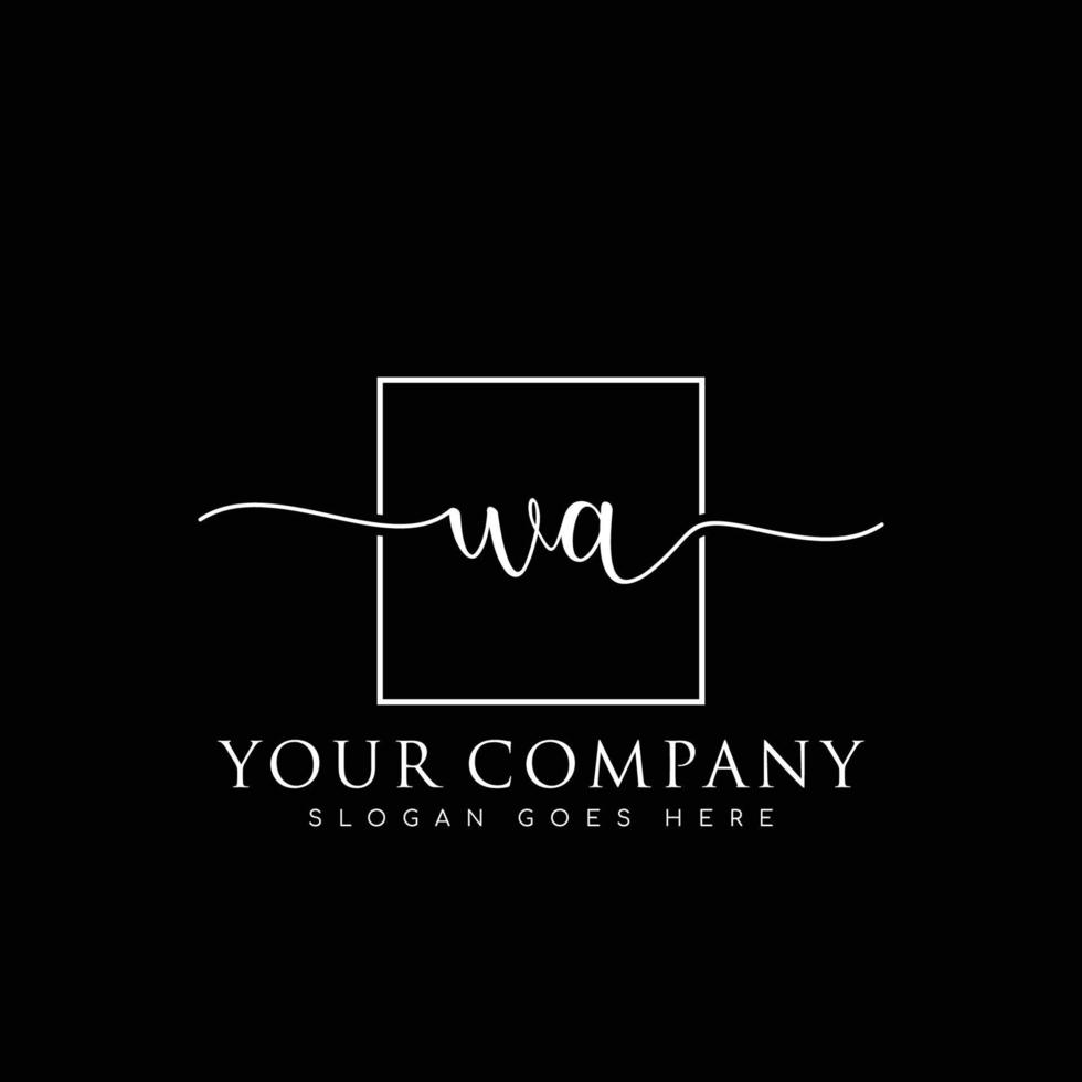 WA Initial handwriting minimalist logo vector