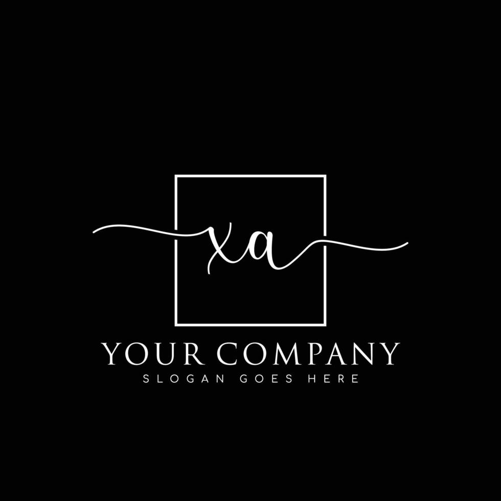 vector de logotipo minimalista de escritura a mano inicial xa