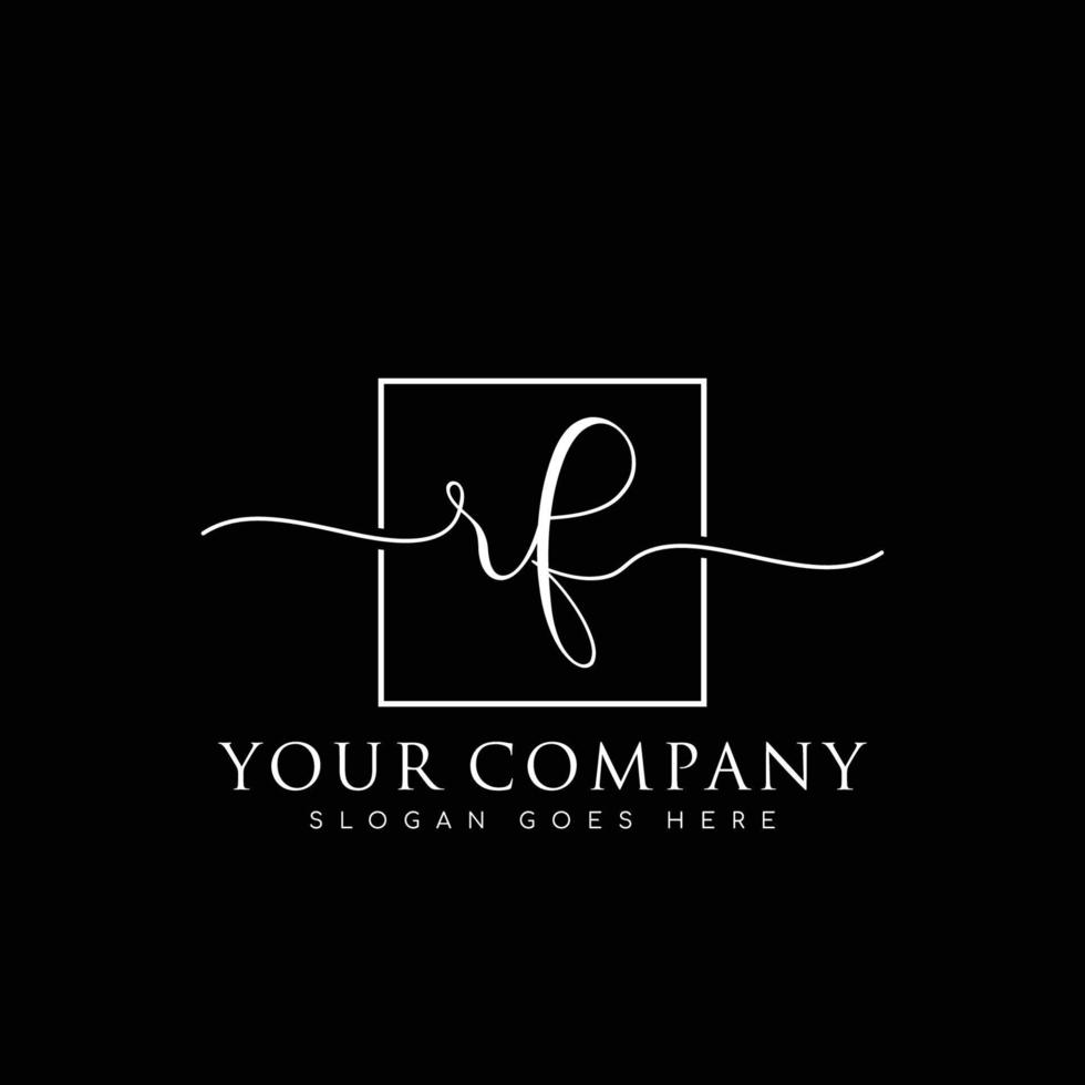 RF Initial handwriting minimalist logo vector