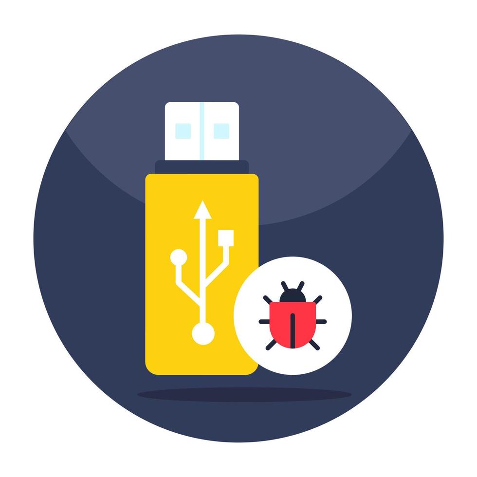 An icon design of infected usb vector