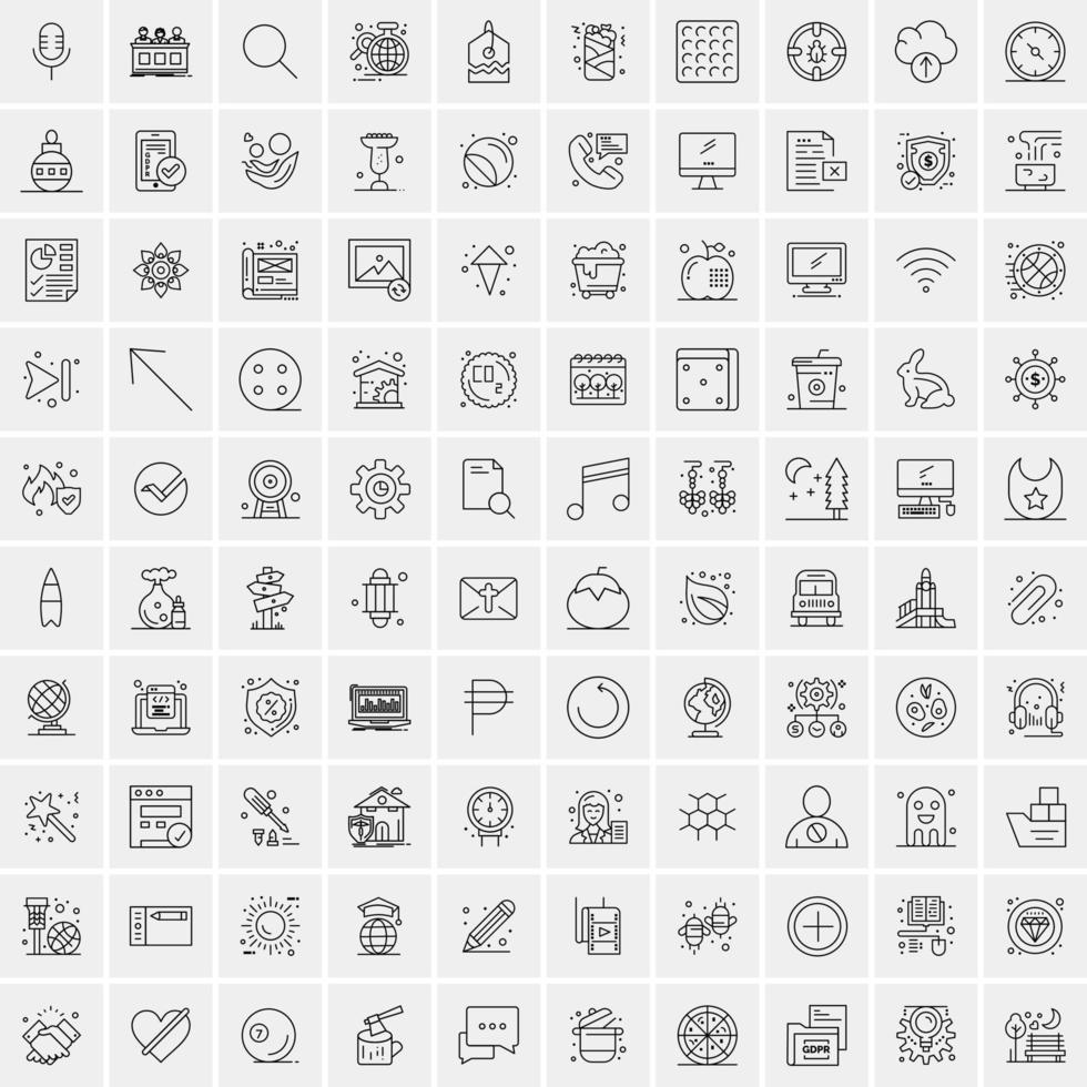 100 Business Icons for web and Print Material vector