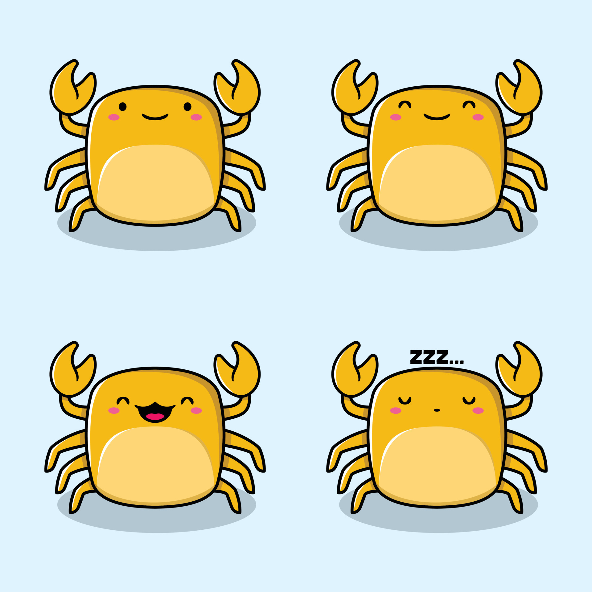 ilustración vectorial de kawaii cangrejo emoji 13505405 Vector en Vecteezy