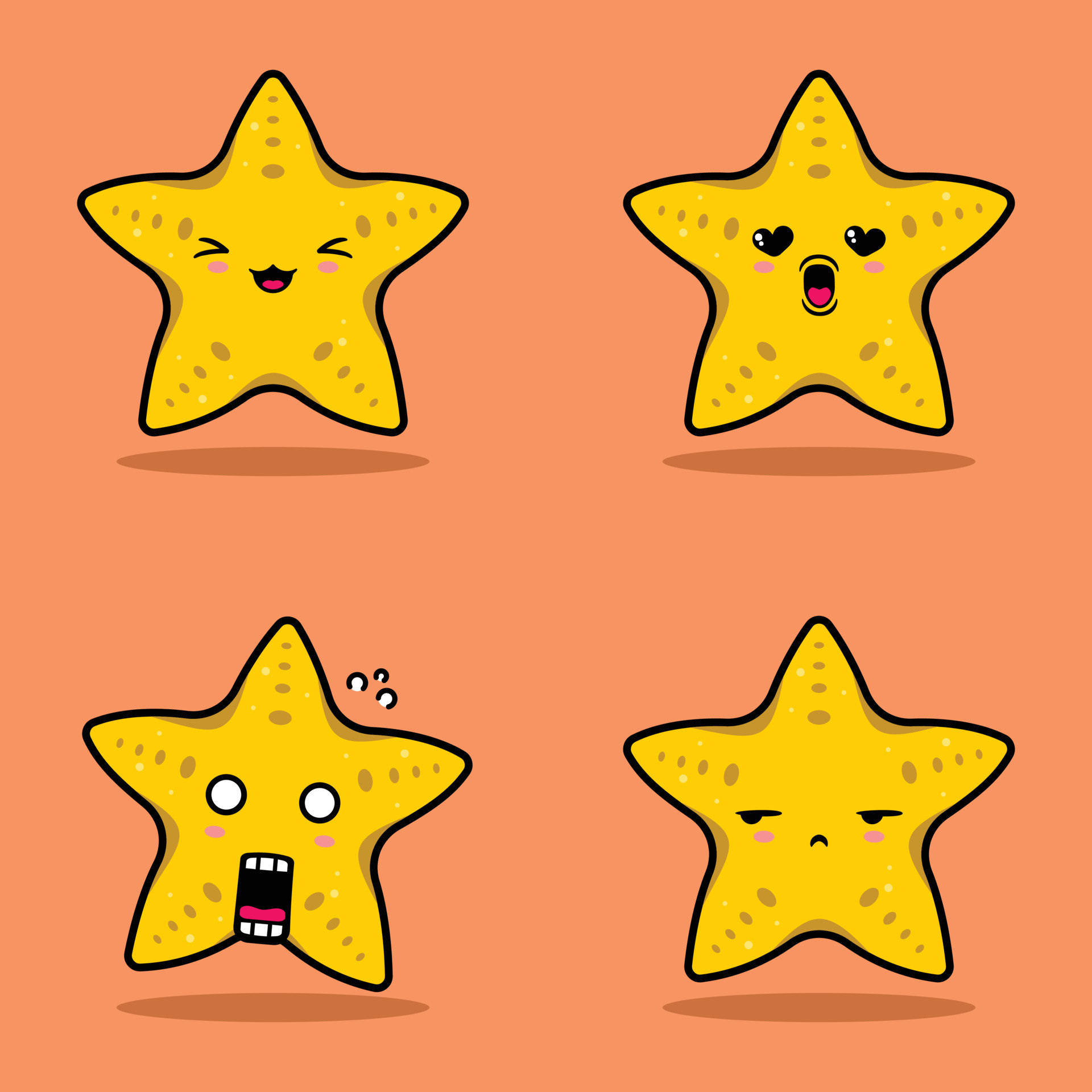 vector illustration of kawaii starfish emoji 13505410 Vector Art at