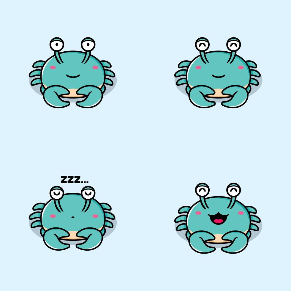 vector illustration of kawaii crab emoji
