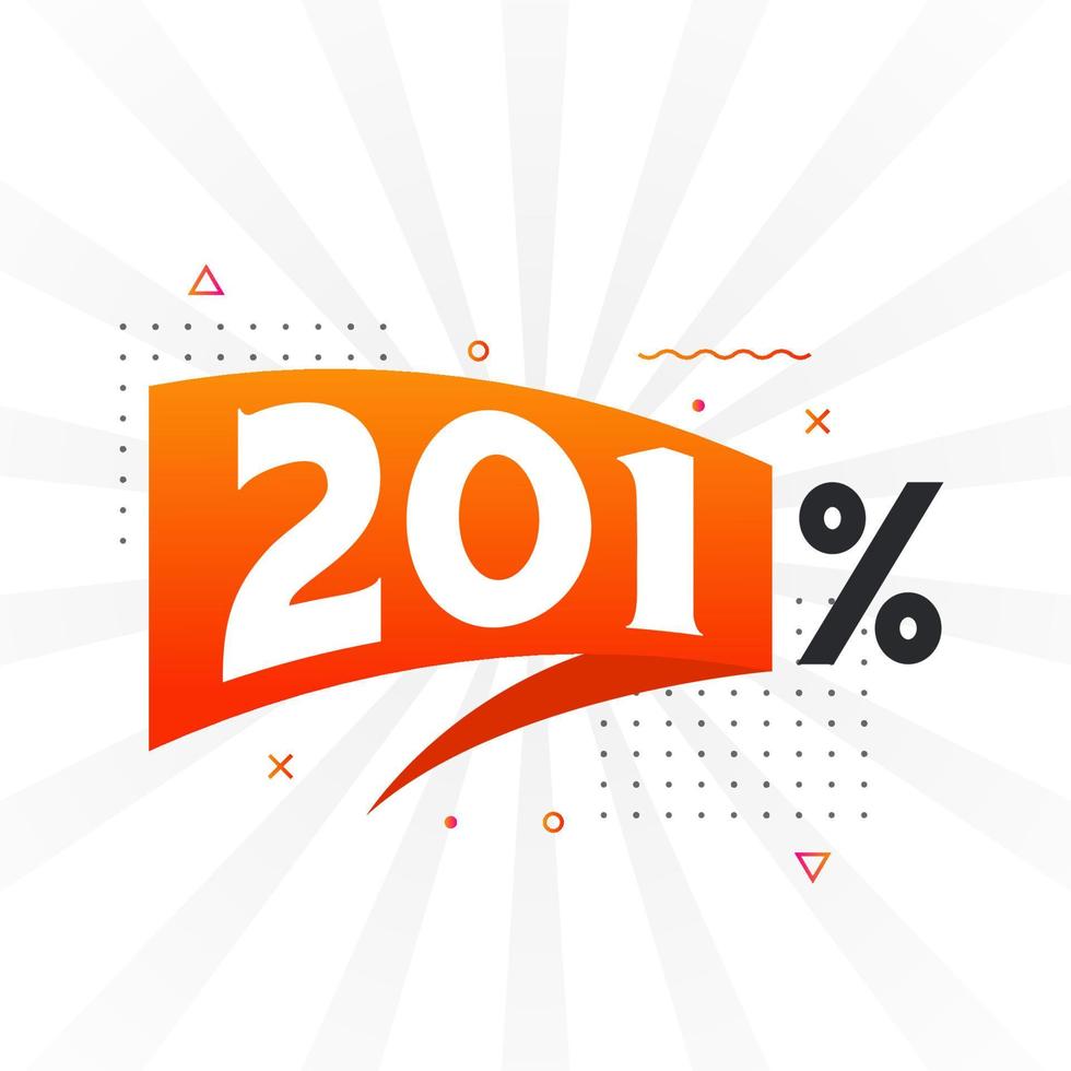 Promoción de banner de marketing de descuento 201. 201 por ciento de diseño promocional de ventas. vector