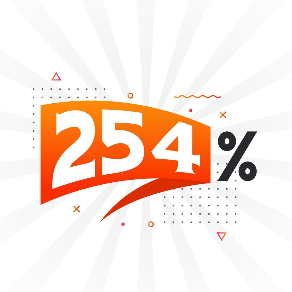 254 discount marketing banner promotion. 254 percent sales promotional design. vector