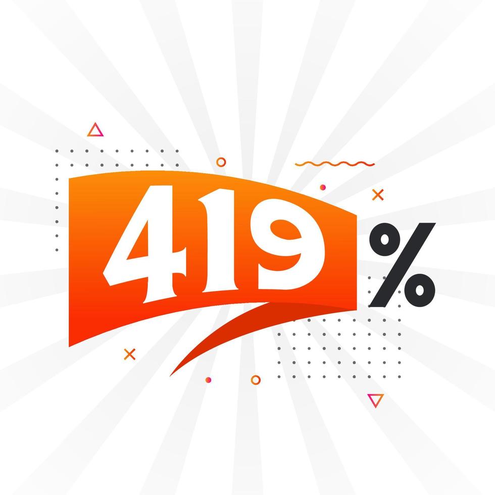 419 promoción de banner de marketing de descuento. 419 por ciento de diseño promocional de ventas. vector