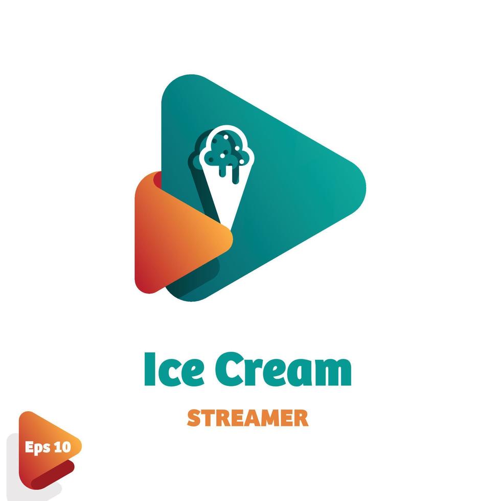 Ice Cream Streamer Logo vector