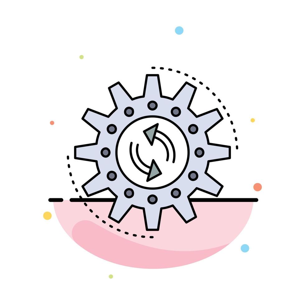 management process production task work Flat Color Icon Vector