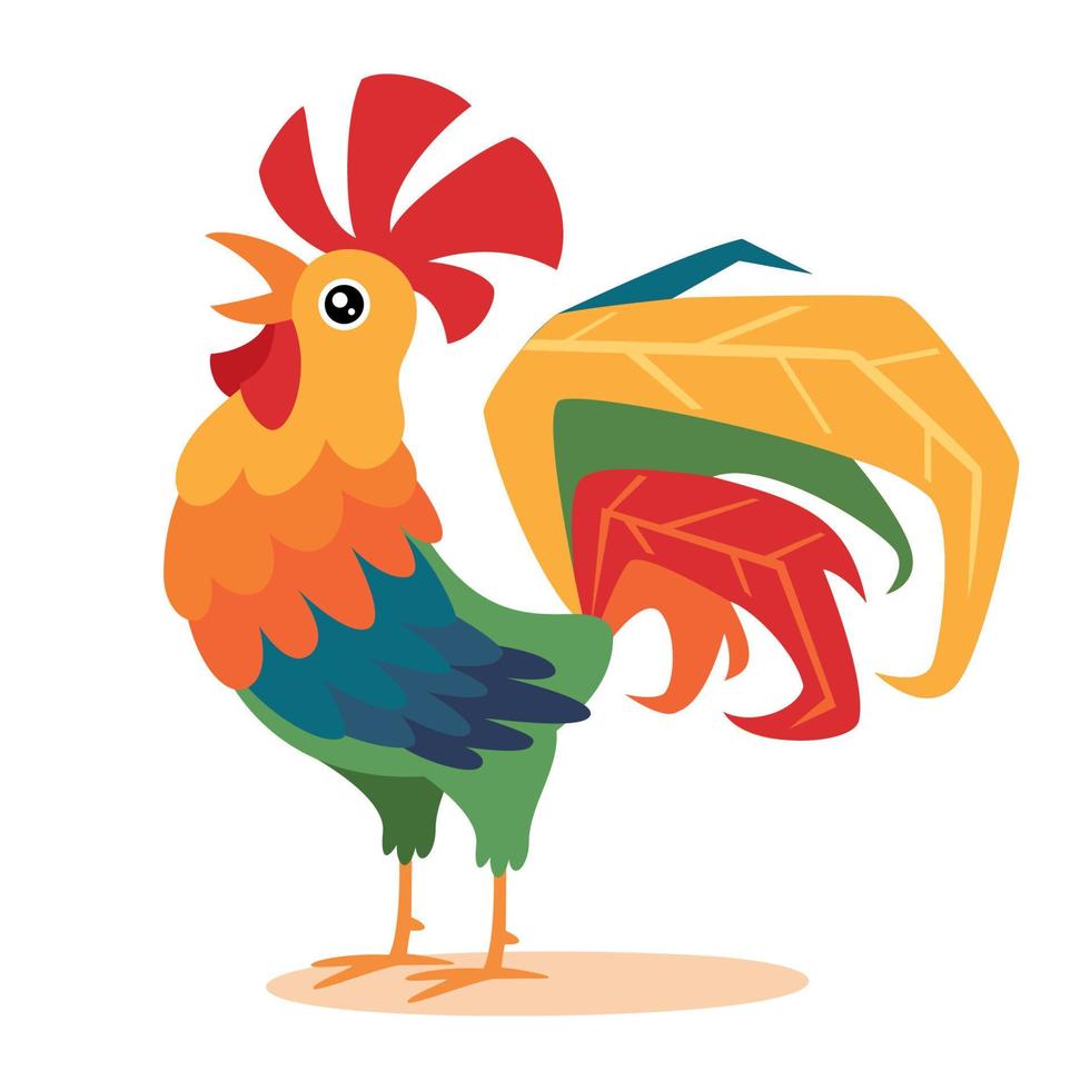 ilustración de dibujos animados de un gallo vector