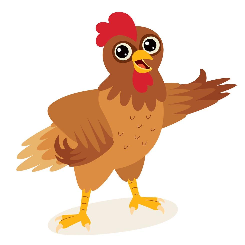 Cartoon Drawing Of A Chicken Character vector
