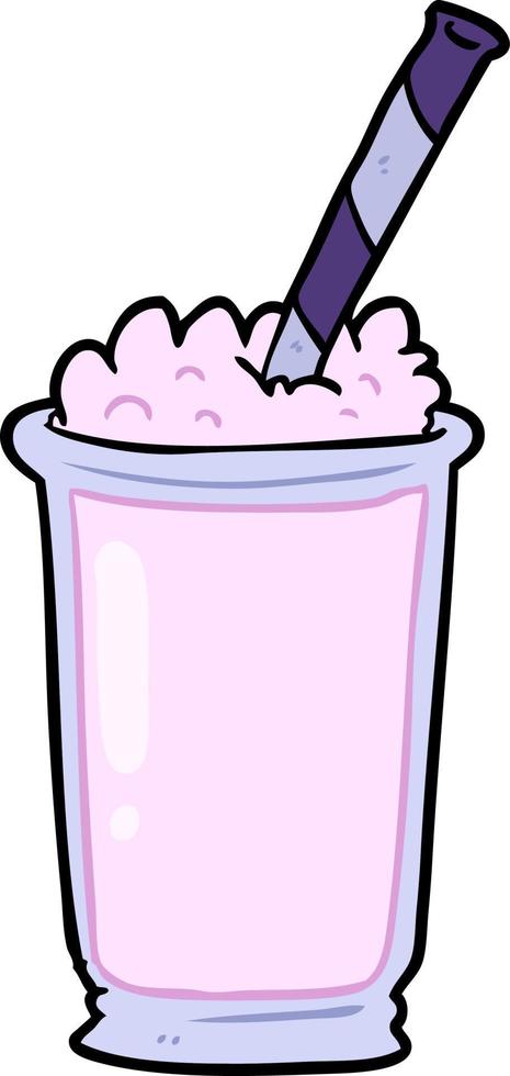 Strawberry milkshake isolated on white background vector