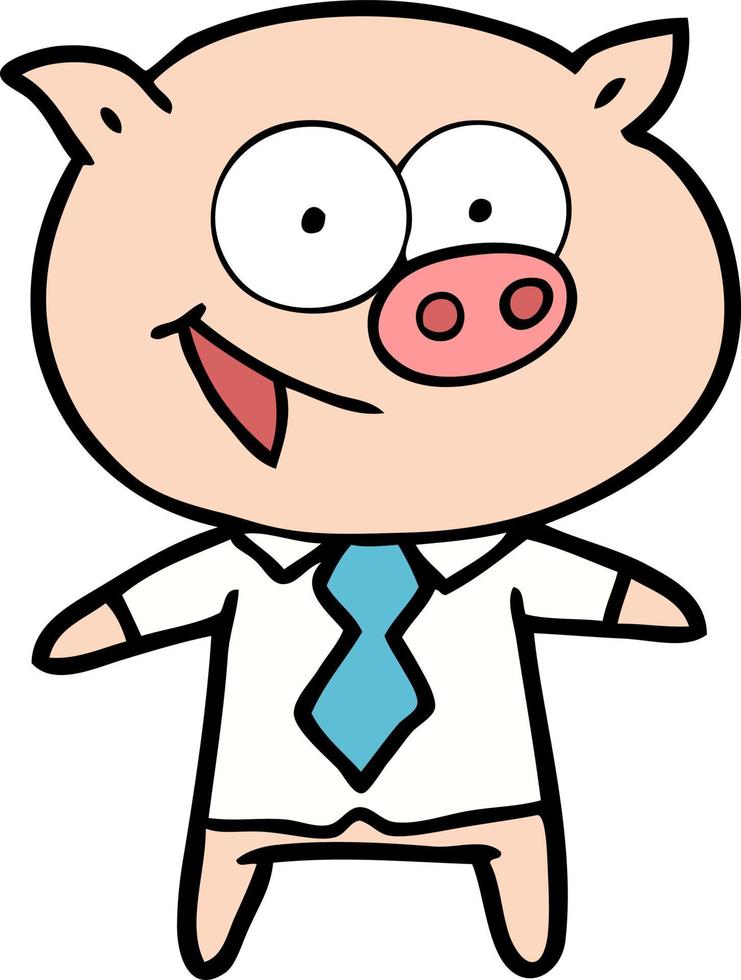 lindo cerdito de dibujos animados vector