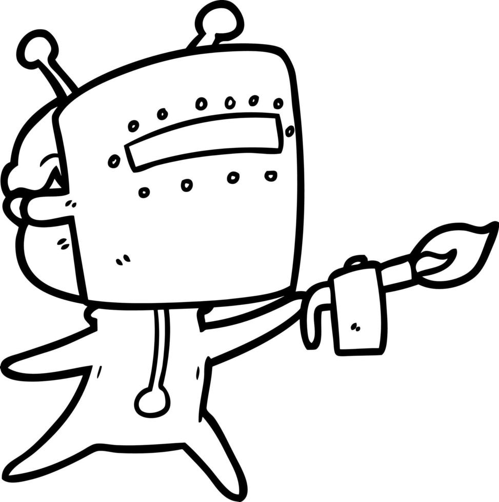 Cartoon line art space man vector