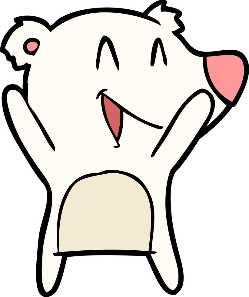 Cartoon happy polar bear vector