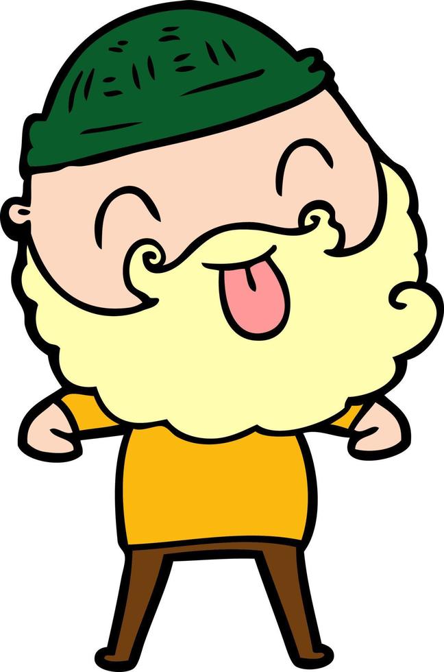 Cartoon boy with tong out vector
