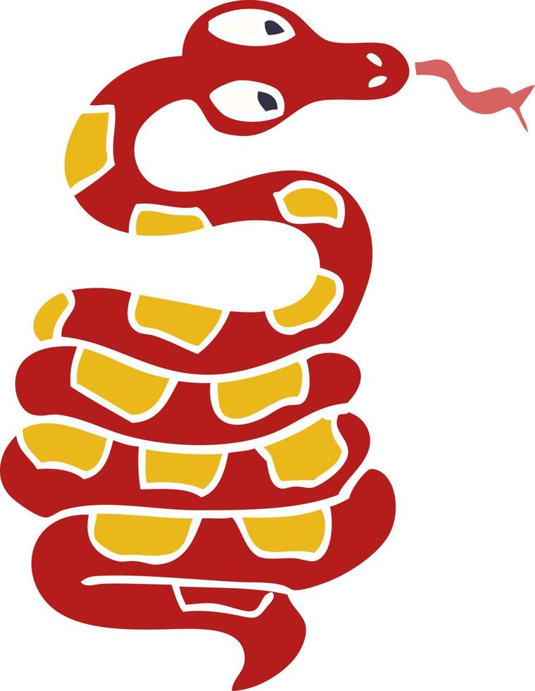 cartoon red snake vector