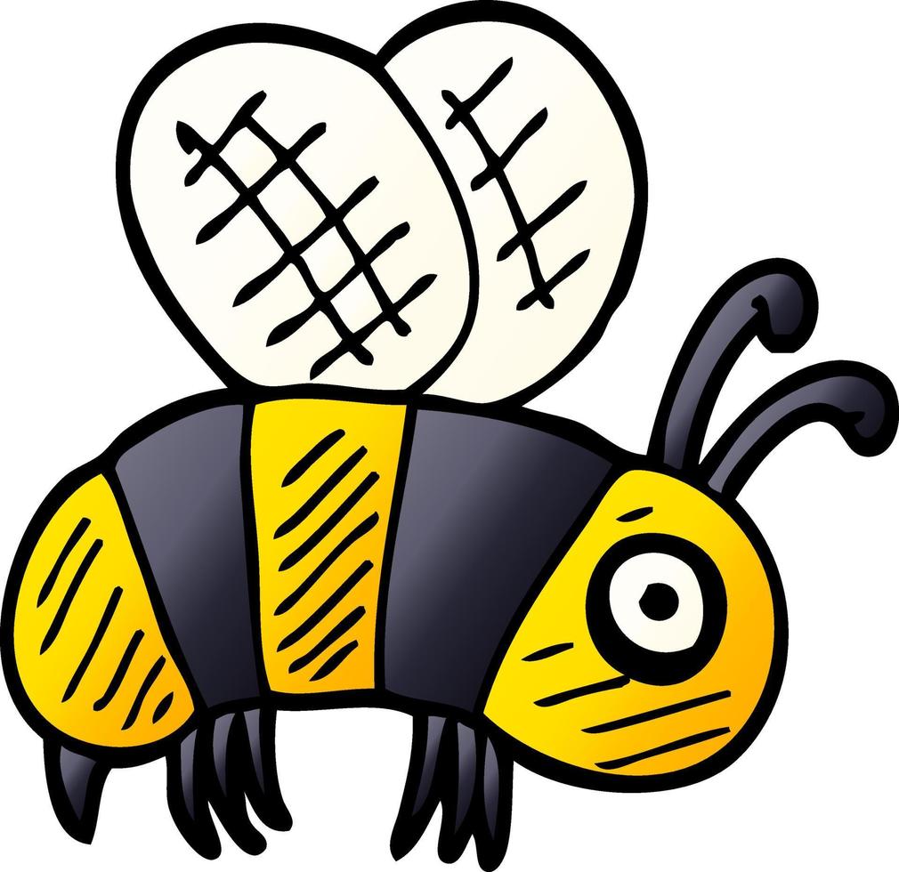 abeja voladora de dibujos animados vector