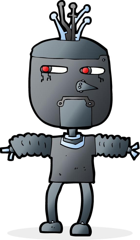 cartoon annoyed robot vector