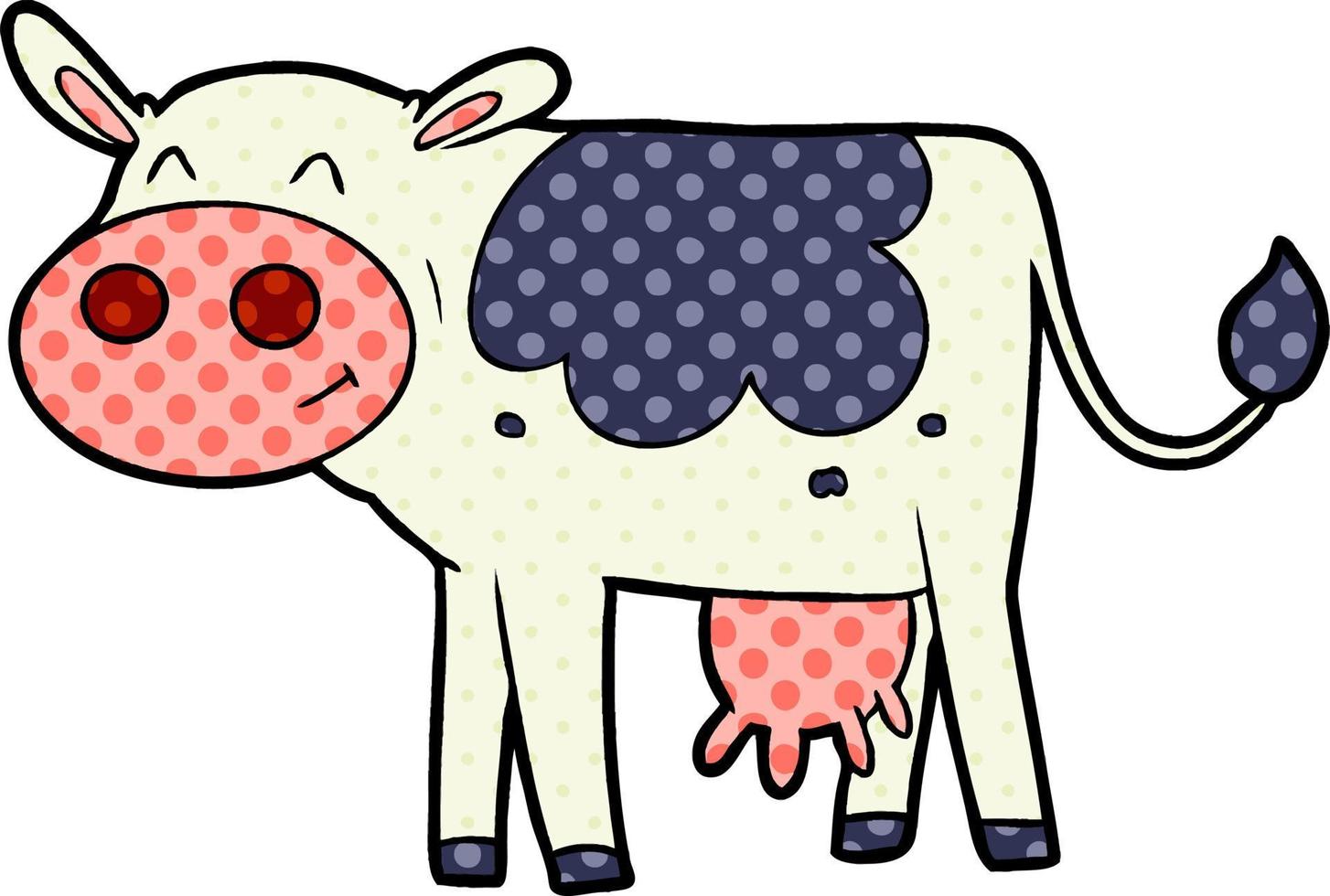 vaca feliz de dibujos animados vector