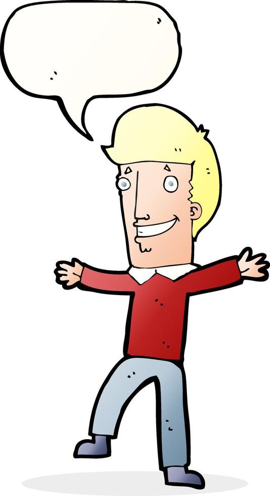 Cartoon man with blank bubble speech vector