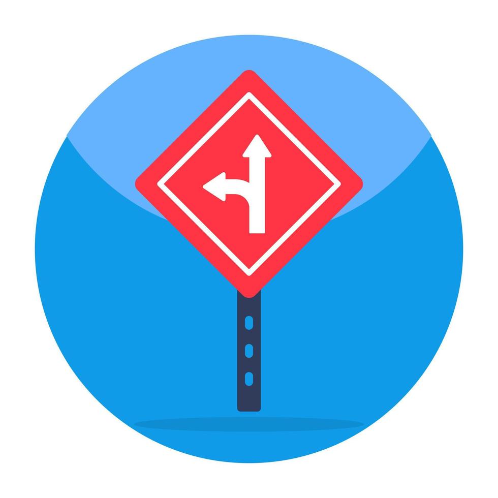Modern design icon of forward left direction board vector