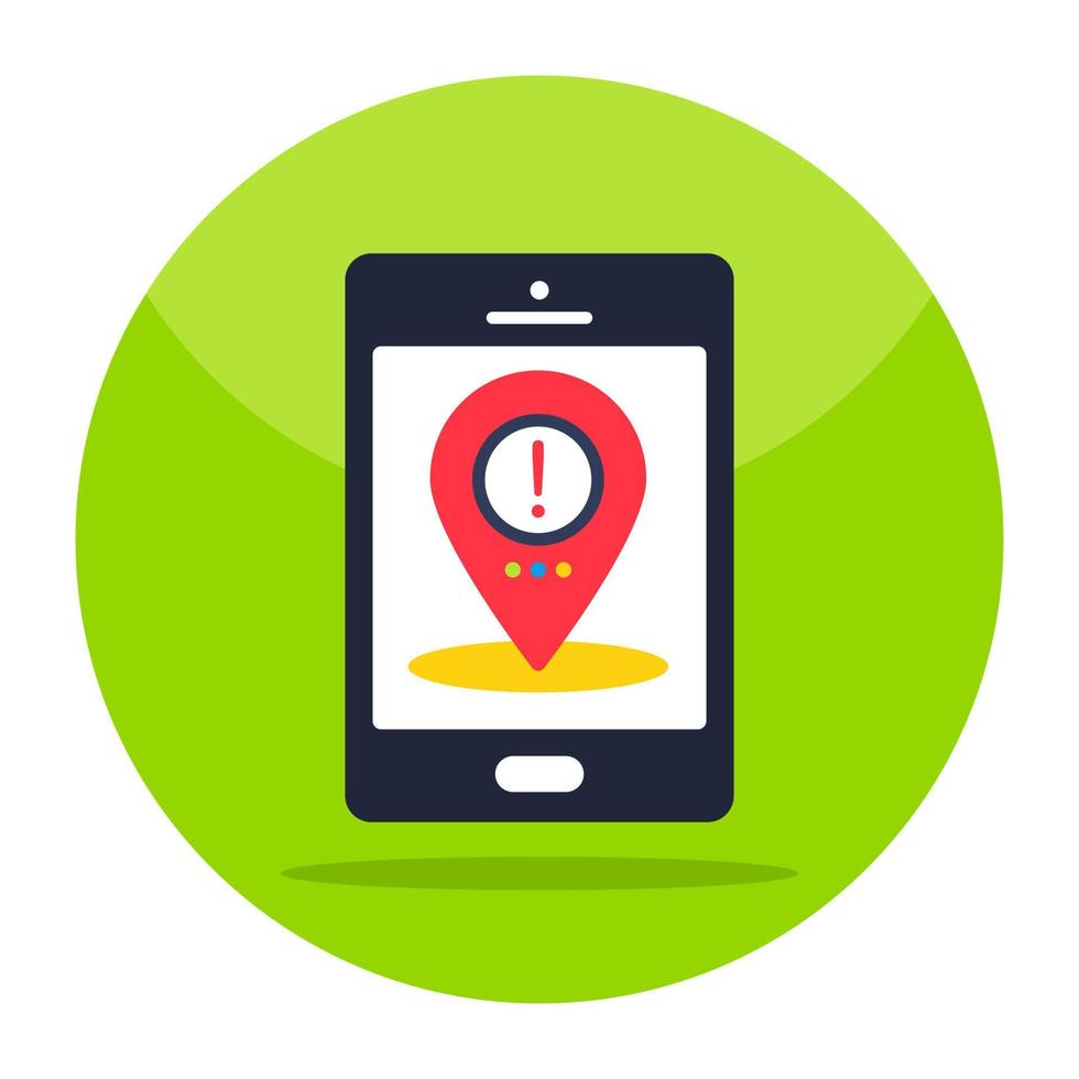 Modern design icon of mobile location alert vector