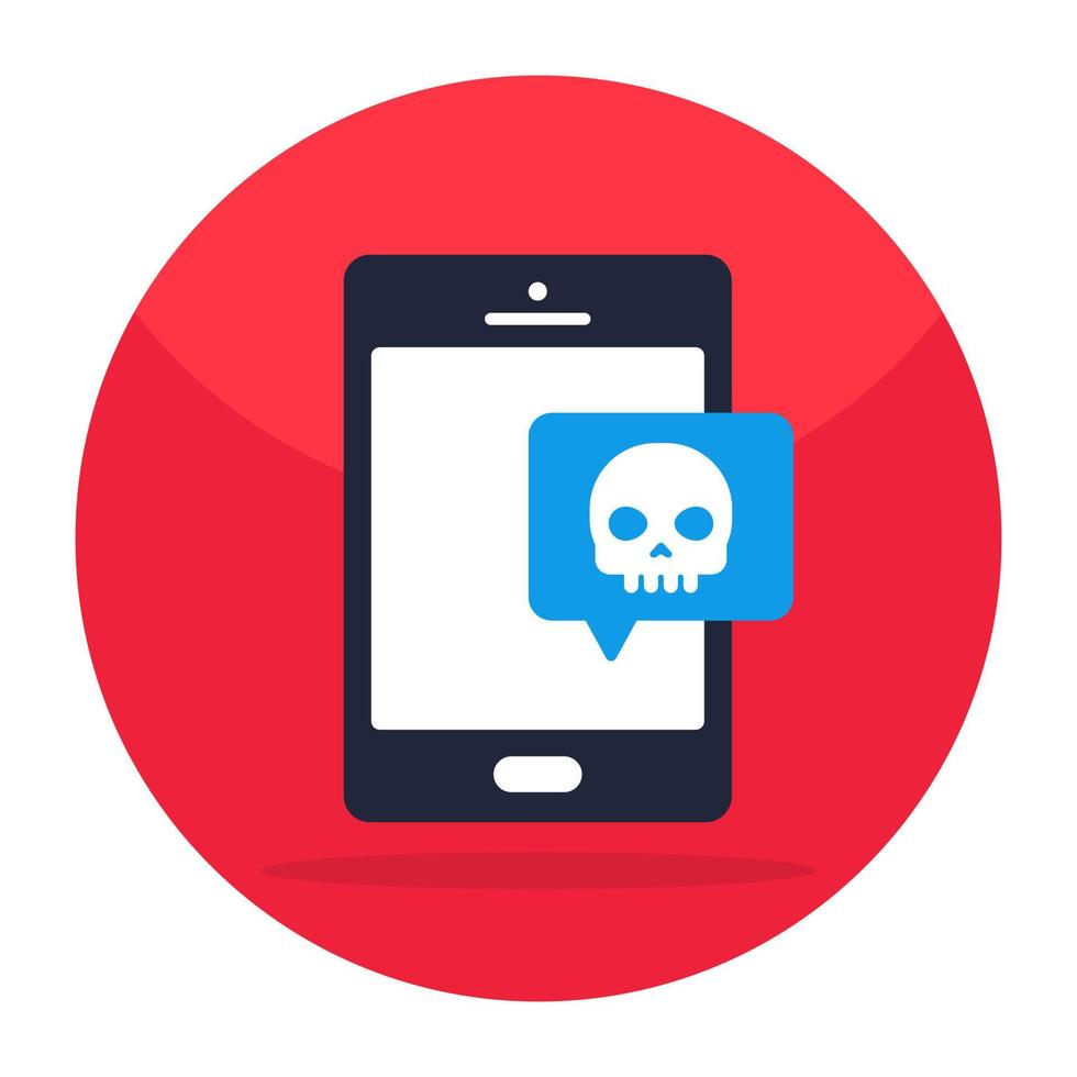 Unique design icon of mobile chat hacking vector