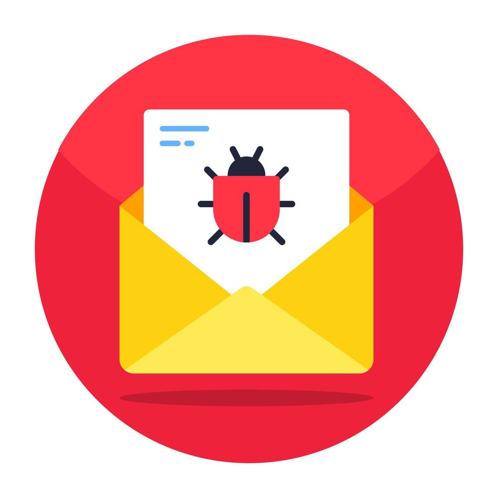 A unique design icon of infected mail vector