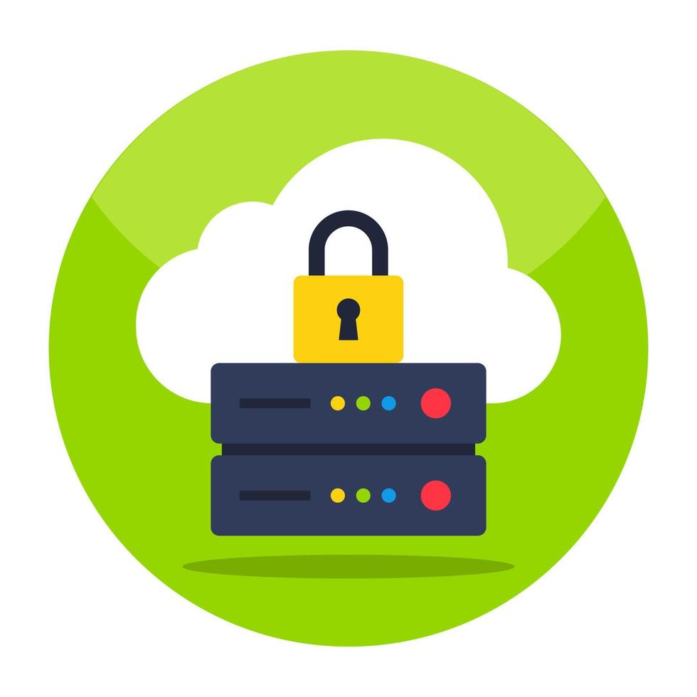 Editable design icon of cloud server security vector