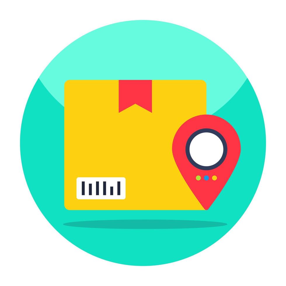 Flat design icon of parcel location vector
