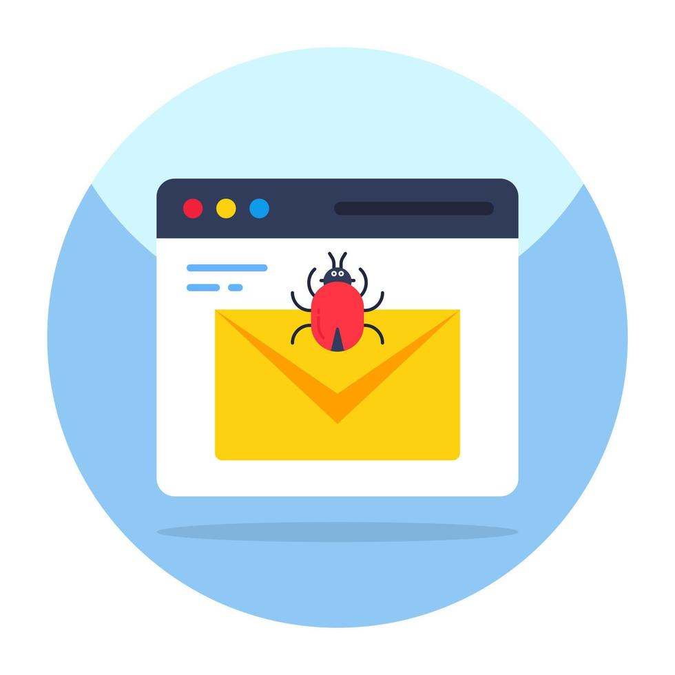 A unique design icon of infected mail vector