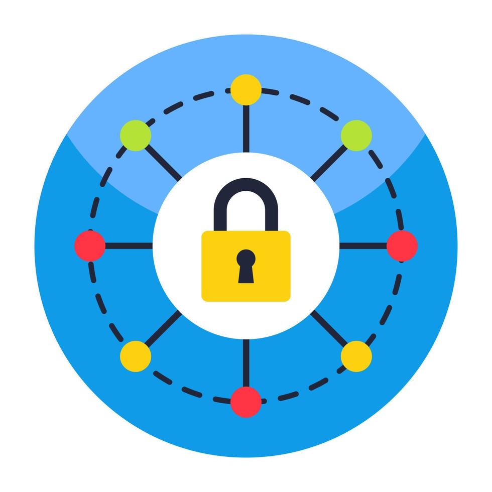 Flat design icon of digital lock vector