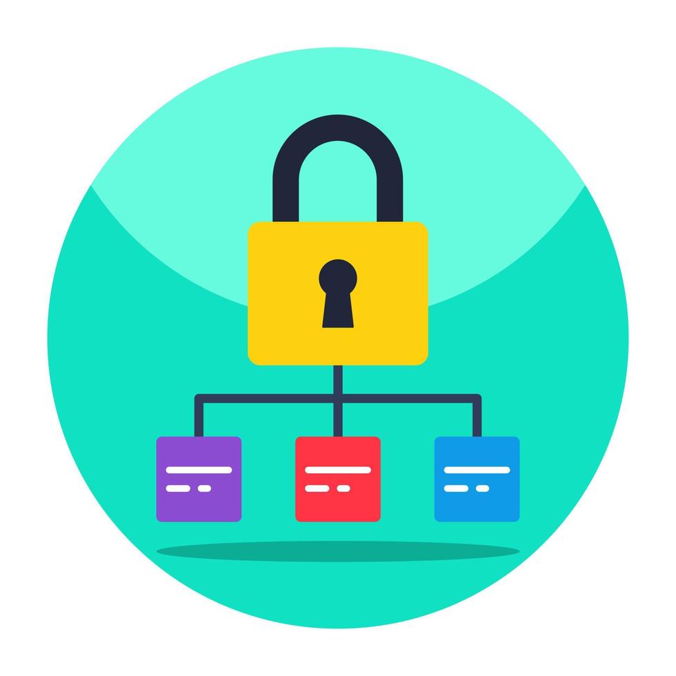 Flat design icon of network security vector