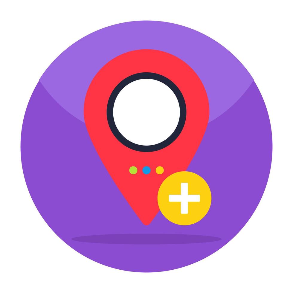 Conceptual flat design icon of add location vector
