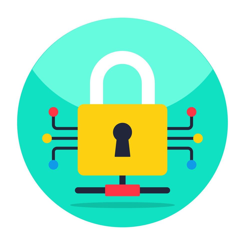 Flat design icon of encryption vector