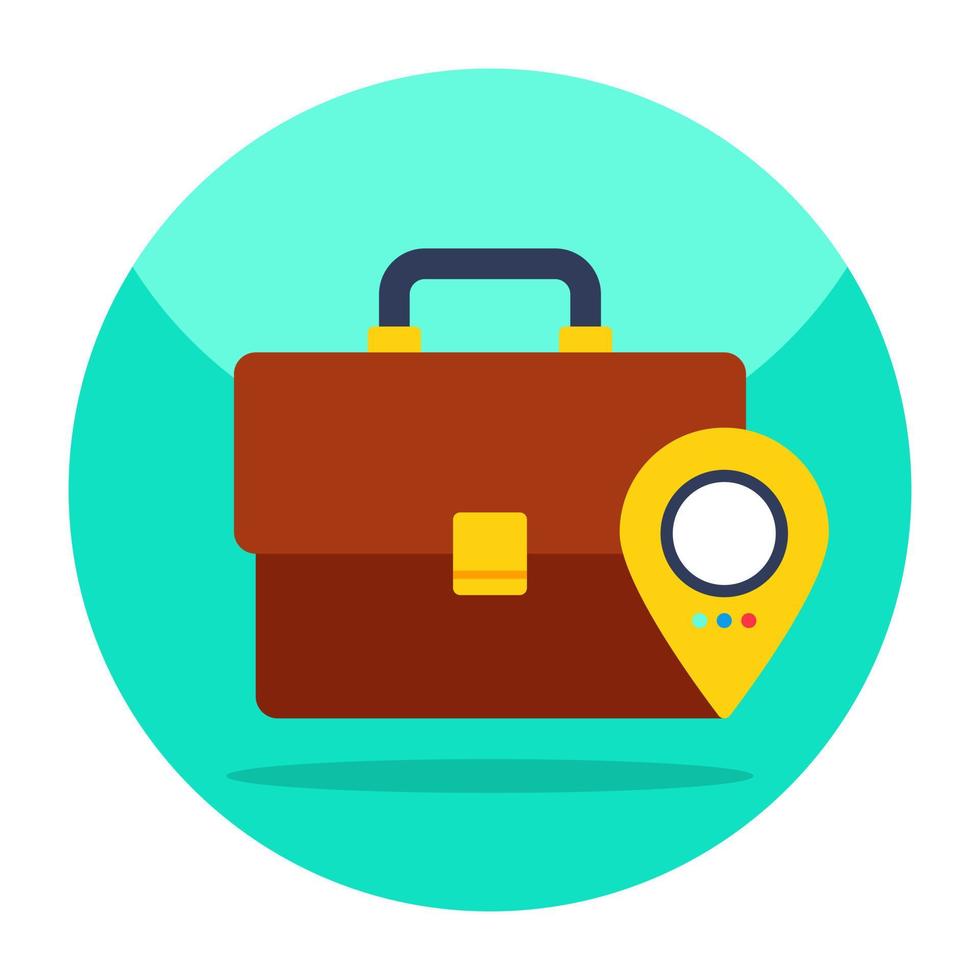 Trendy design icon of briefcase location vector
