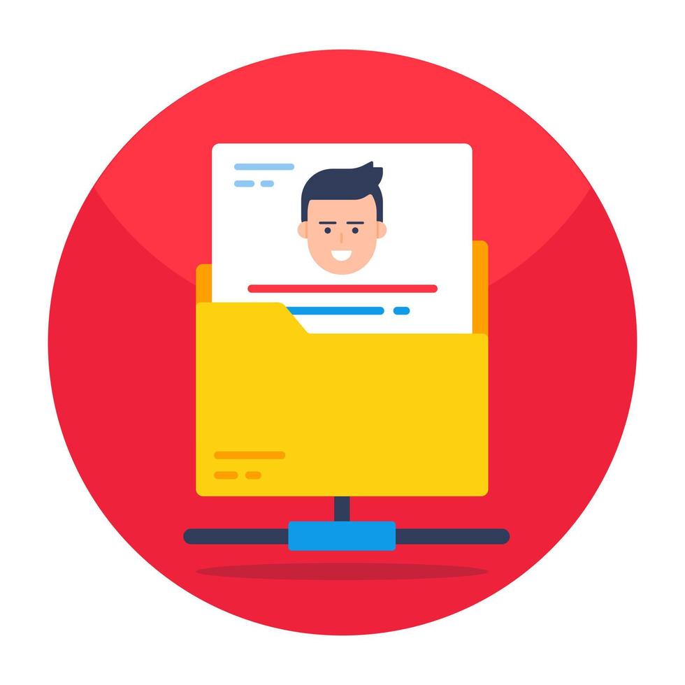 A colored design icon of cv folder vector