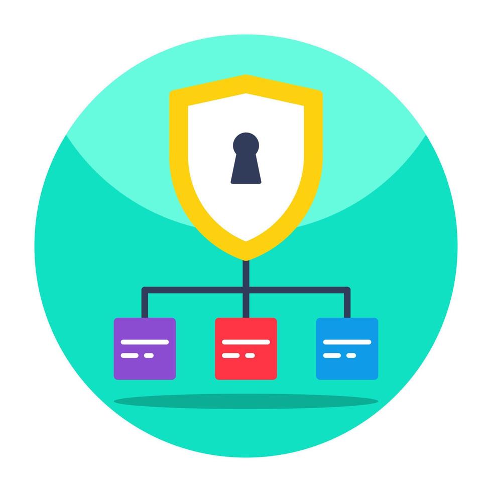 Conceptual flat design icon of network security vector