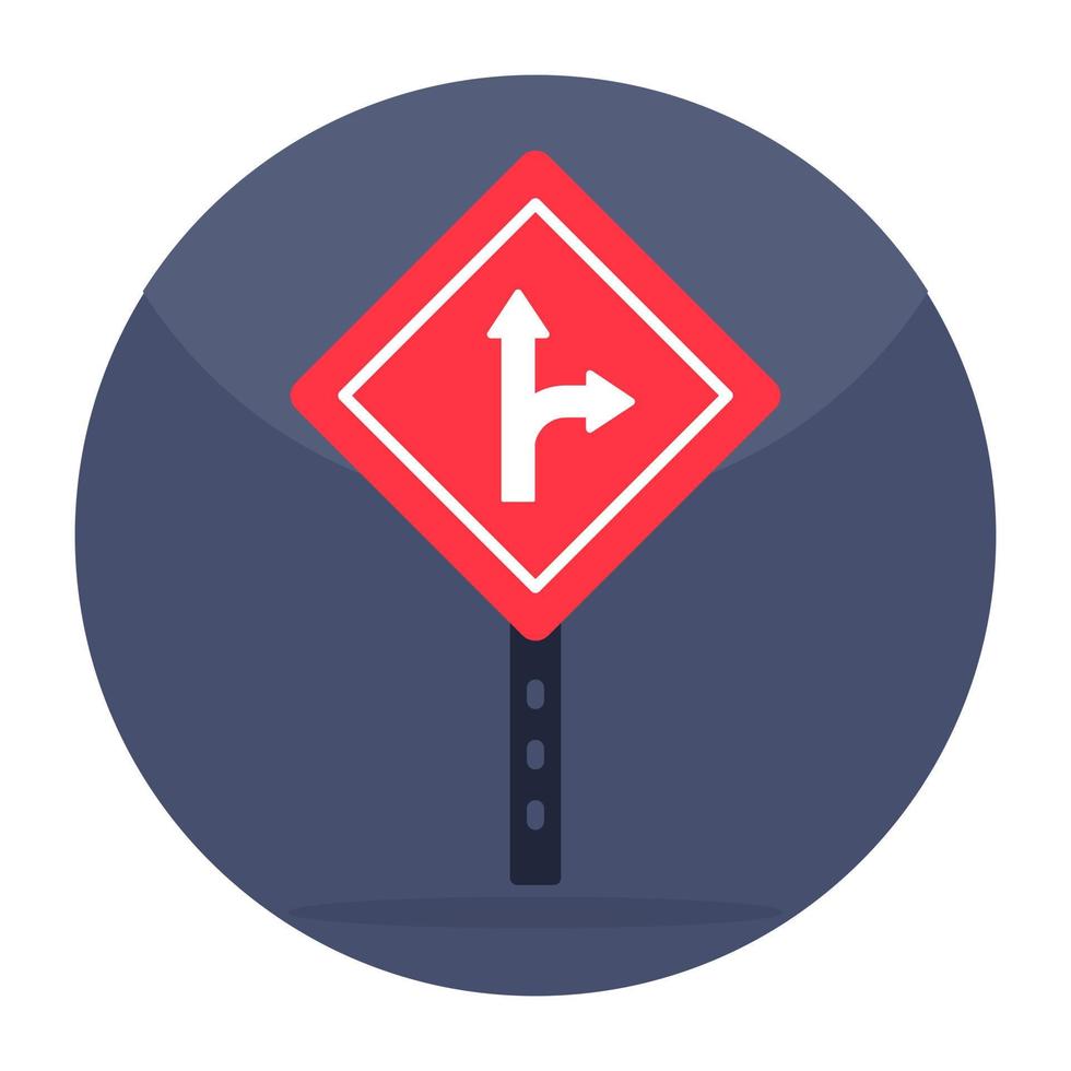 Modern design icon of forward right direction board vector
