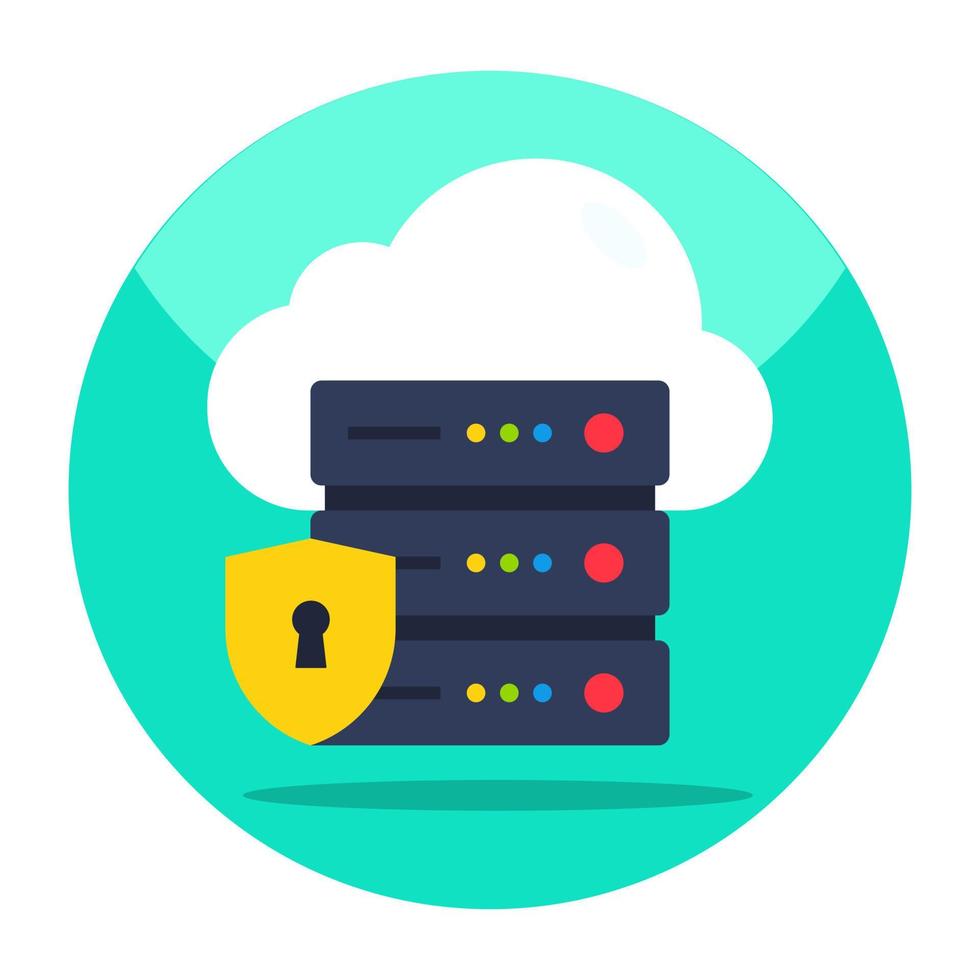 Cloud server security, editable design vector